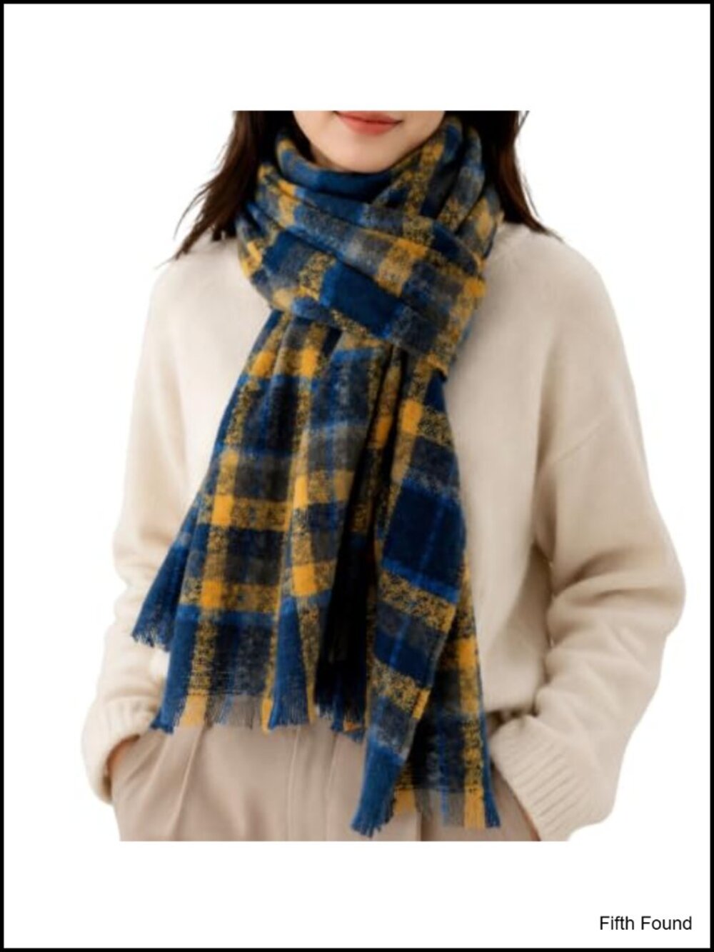 Oversized Plaid Scarf 100% Polyester Winter Shawl Wrap Soft Tartan Blanket
